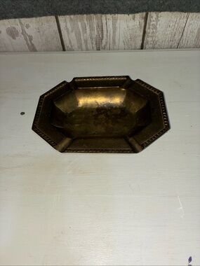 Octagonal Brass Ashtray- Vintage-Inspired